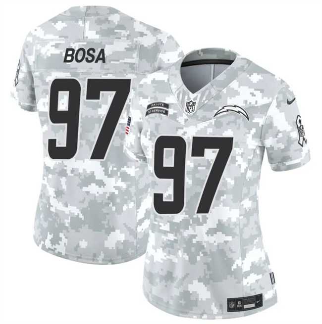 Womens Los Angeles Chargers #97 Joey Bosa 2024 F.U.S.E Arctic Camo Salute To Service Limited Stitched Jersey Dzhi